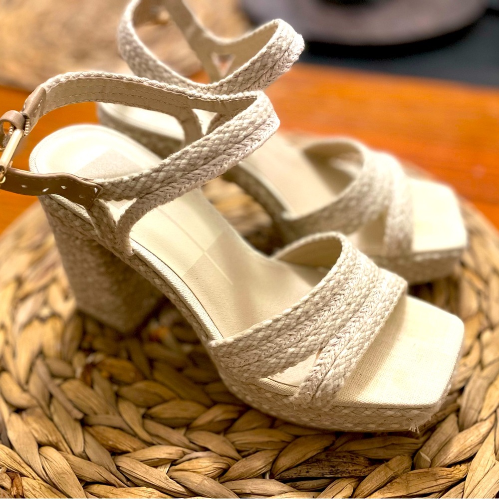 Cream & White Dolce Vita Platform Sandals